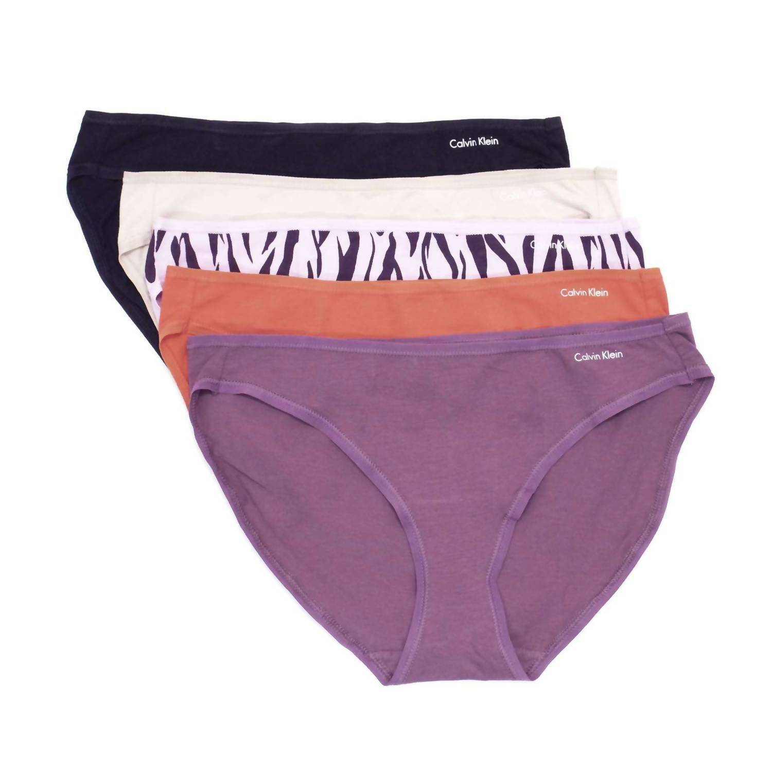 New Calvin Klein Women's 5-Pack Cotton Form Bikini In Berry Multi